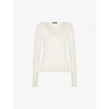 Joseph V-neckline Silk-blend Knitted Top In Ivory