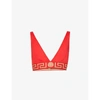 Versace Swim Bikini Lycra Vita Recycled New Logo Top A1203-red In Red