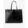TED BAKER TED BAKER WOMEN'S BLACK CROC-DETAIL ICON LEATHER TOTE BAG,47528650