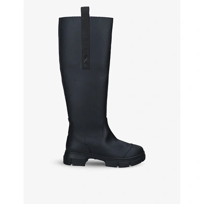 Ganni Womens Black Gloria Recycled-rubber Boots