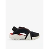 ADIDAS Y3 WOMENS BLACK CHALK RED NOTOMA LACE-UP SUEDE AND MESH SANDALS 4,R03800783