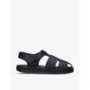 The Row Fisherman Leather Sandals In Black