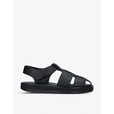 THE ROW WOMENS BLACK FISHERMAN CAGED LEATHER SANDALS EUR 38/5 UK,R03743247