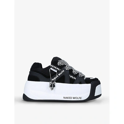 Naked Wolfe Slider Low-top Platform Skate Sneakers In Black