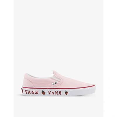 Vans Classic Sidewall-print Slip-on Canvas Trainers In Pink