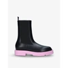 Givenchy Squared Flat Leather Chelsea Ankle Boots In Black