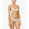 FLEUR DU MAL LILY EMBROIDERED MESH AND SATIN PLUNGE BRA,R03662691