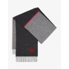 LOEWE COLOUR-BLOCKED WOOL AND CASHMERE SCARF,R03788997