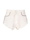 Alanui Saguaro Wash Denim Shorts In Neutrals