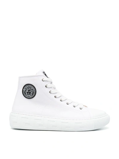 Versace White Patch High-top Sneakers