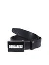 Dsquared2 Black Leather Belt In Black