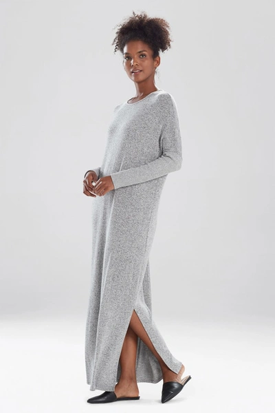 Natori Ulla Brushed Knit Lounger Dress In Heather Grey
