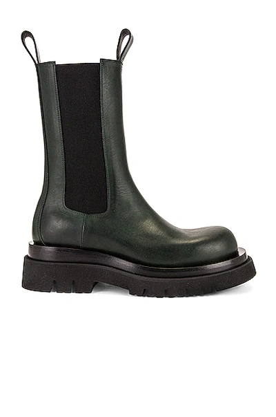 Bottega Veneta Lug Rubber-trimmed Leather Chelsea Boots In Camping