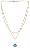 Jenny Bird Evil Eye Layered Necklace In Metallic Gold