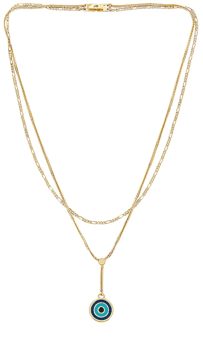 Jenny Bird Evil Eye Layered Necklace In Metallic Gold