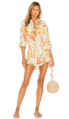 L*space Pacifica Floral Cover-up Tunic In White,yellow