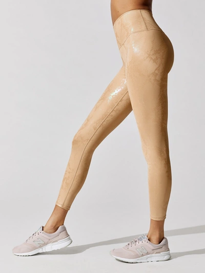 Carbon38 Metallic Snake High Rise 7/8 Legging In Brown