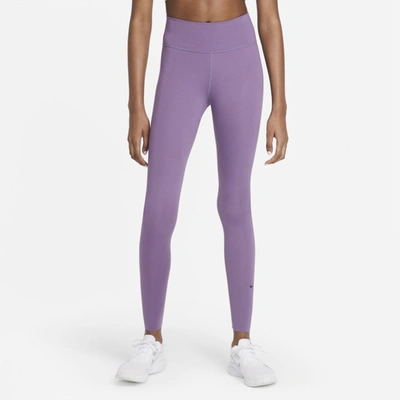 Nike One Luxe Women's Mid-rise Pocket Leggings In Amethyst Smoke,clear