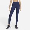 Nike One Luxe Women's Mid-rise Pocket Leggings In Midnight Navy,clear