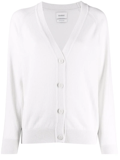 Barrie Rib-trimmed Cashmere Cardigan In White