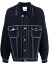 Barrie Oversized Cashmere Sweat Jacket In Blue