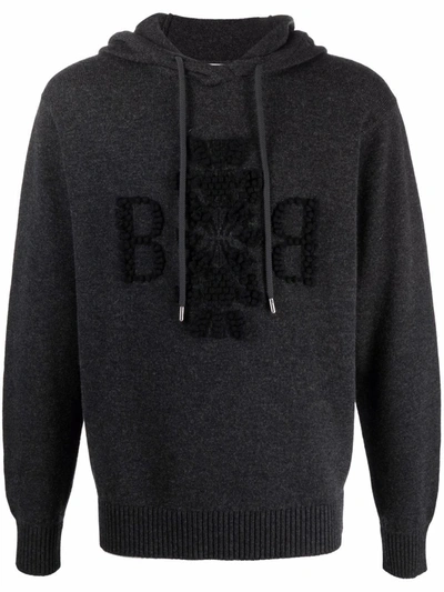 Barrie Jacquard-logo Motif Hoodie In Grey