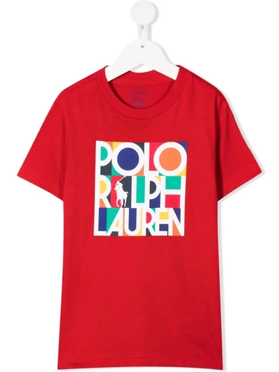 Ralph Lauren Kids' Logo-print Short-sleeved T-shirt In Red