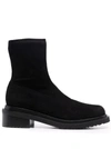 By Far Zip-up Suede Boots In Black