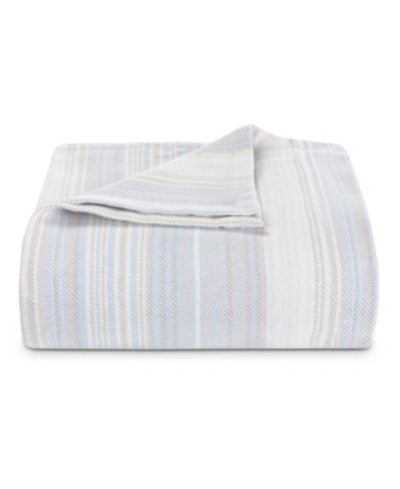 Tommy Bahama Sandy Shore Stripe Blanket, Full/queen In Pale Blue