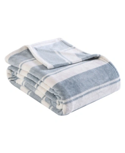 Eddie Bauer Stones Stripe Ultra Soft Plush Blanket, Full/queen Bedding In Pebble