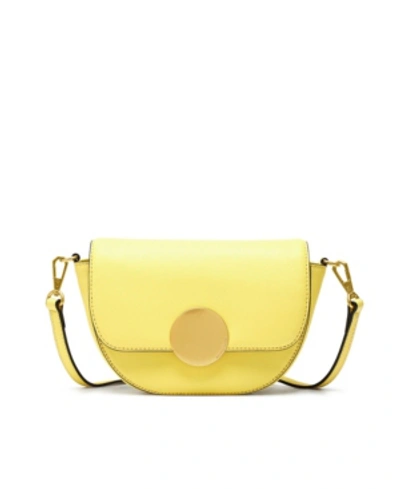 Oryany Lottie Saddle Leather Crossbody Bag In Yellow