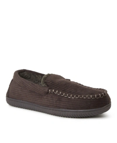 Dearfoams Men's Niles Corduroy Moccasin Slippers Men's Shoes In Brown