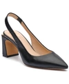 Vince Camuto Hamden Womens Leather Pointed Toe Slingback Heels In Black