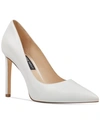 Nine West 'tatiana' Pointy Toe Pump In White Leather