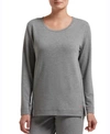 HUE PLUS SIZE SOLID LONG SLEEVE LOUNGE T-SHIRT