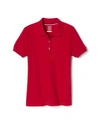 French Toast Plus Size Girls Short Sleeve Picot Collar Interlock Polo Shirt In Red