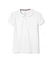 French Toast Big Girls Short Sleeve Peter Pan Collar Polo Shirt In White
