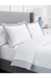 Boll & Branch Colorblock 300 Thread Count Organic Cotton Duvet Cover In White/ Shore