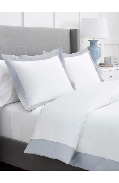 Boll & Branch Colorblock 300 Thread Count Organic Cotton Duvet Cover In White/ Shore