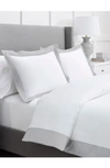 Boll & Branch Colorblock 300 Thread Count Organic Cotton Duvet Cover In White/ Pewter