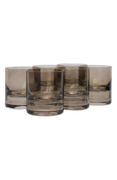 Estelle Colored Glassware Ware Set Of 6 Rocks Glasses In Gray Smoke