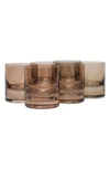 Estelle Colored Glassware Ware Set Of 6 Rocks Glasses In Amber Smoke