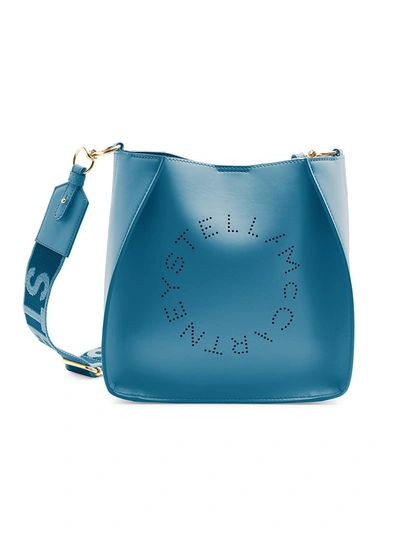 Stella Mccartney Stella Logo Crossbody Bag In Teal