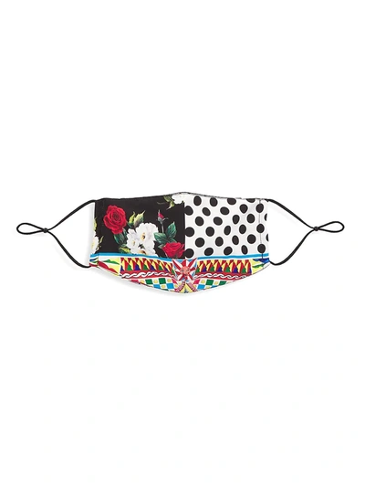 Dolce & Gabbana Patchwork Print Face Mask In Mix Print