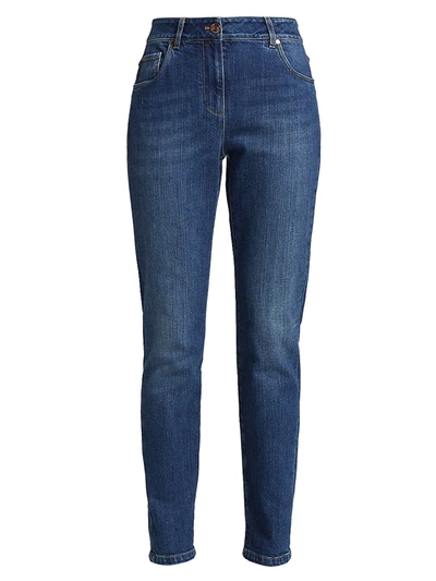 Brunello Cucinelli Skinny Raw-edge Denim Jeans In Blue