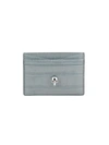 Mcq By Alexander Mcqueen Embossed Leather Skull Card Holder In Blue Ivory
