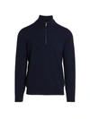 Brunello Cucinelli Cashmere Quarter Zip Sweater In Navy