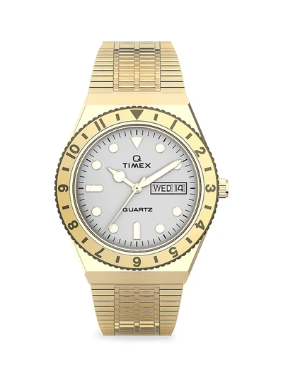 Timex Q  Goldtone Stainless Steel Bracelet Watch In Gold Cream