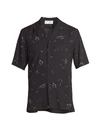 SAINT LAURENT CUPID PRINT SHARK COLLAR BUTTON-DOWN SHIRT,400014546076