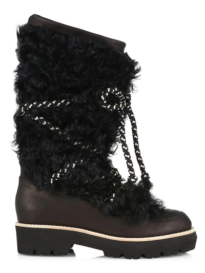 Montelliana Mary Shearling Booties In Black